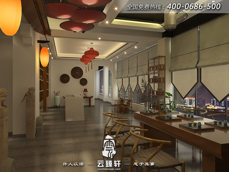 中式茶樓會所設(shè)計與裝修效果圖